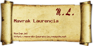 Mavrak Laurencia névjegykártya